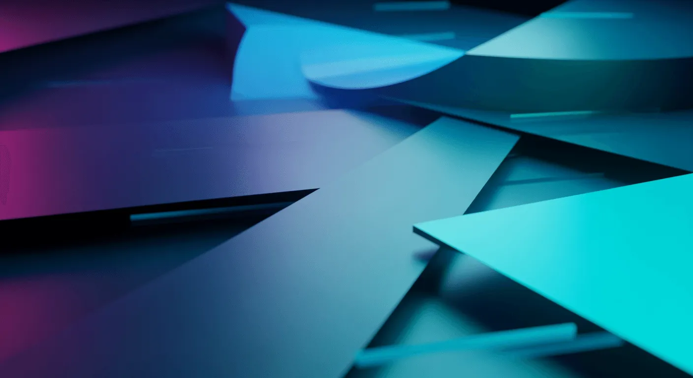 Example image: Abstract geometric background with subtle gradients in dark blue and neon teal