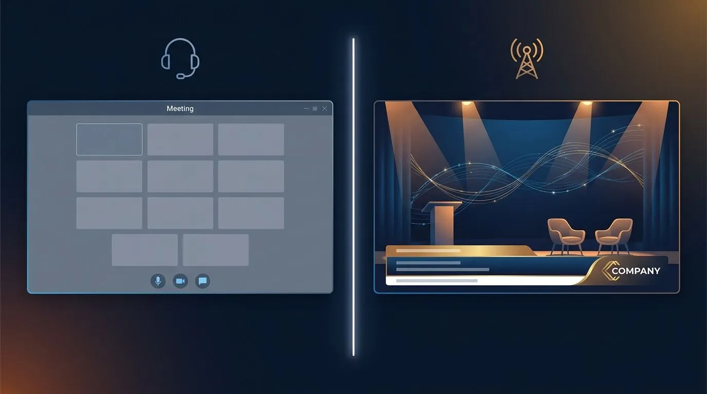 Meeting tool vs. professional enterprise webcast