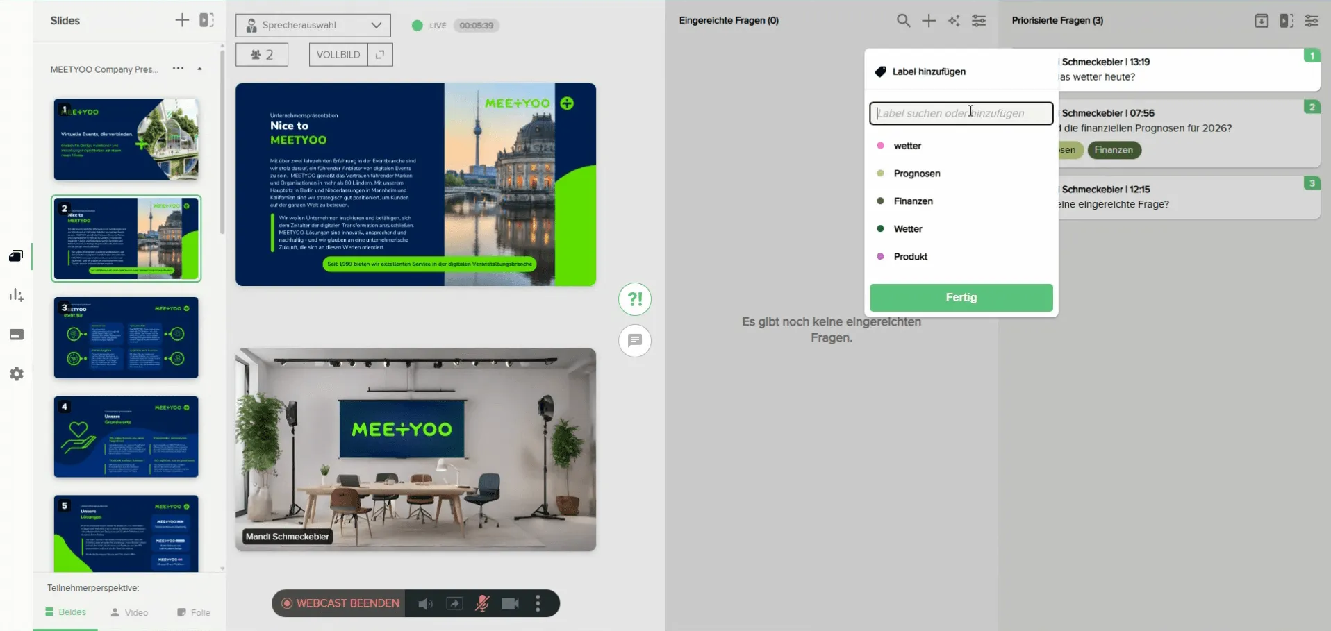 Filters and Labels for Questions