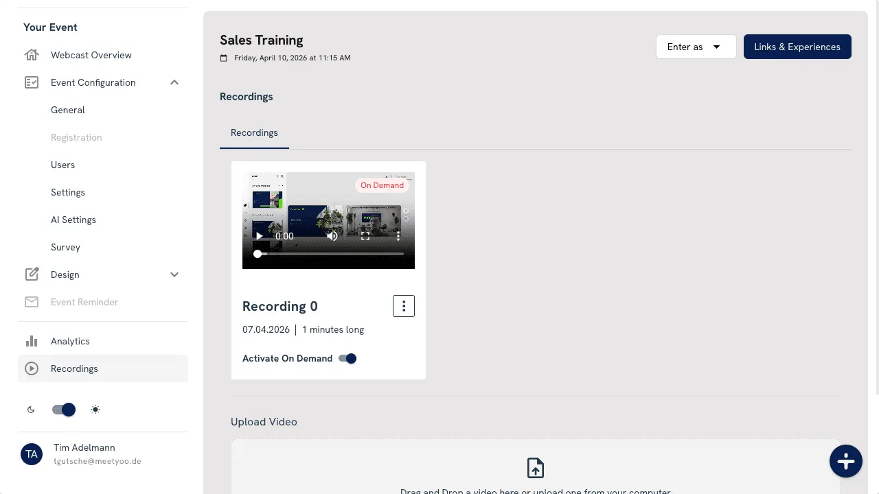 Step 1: Set on-demand recording