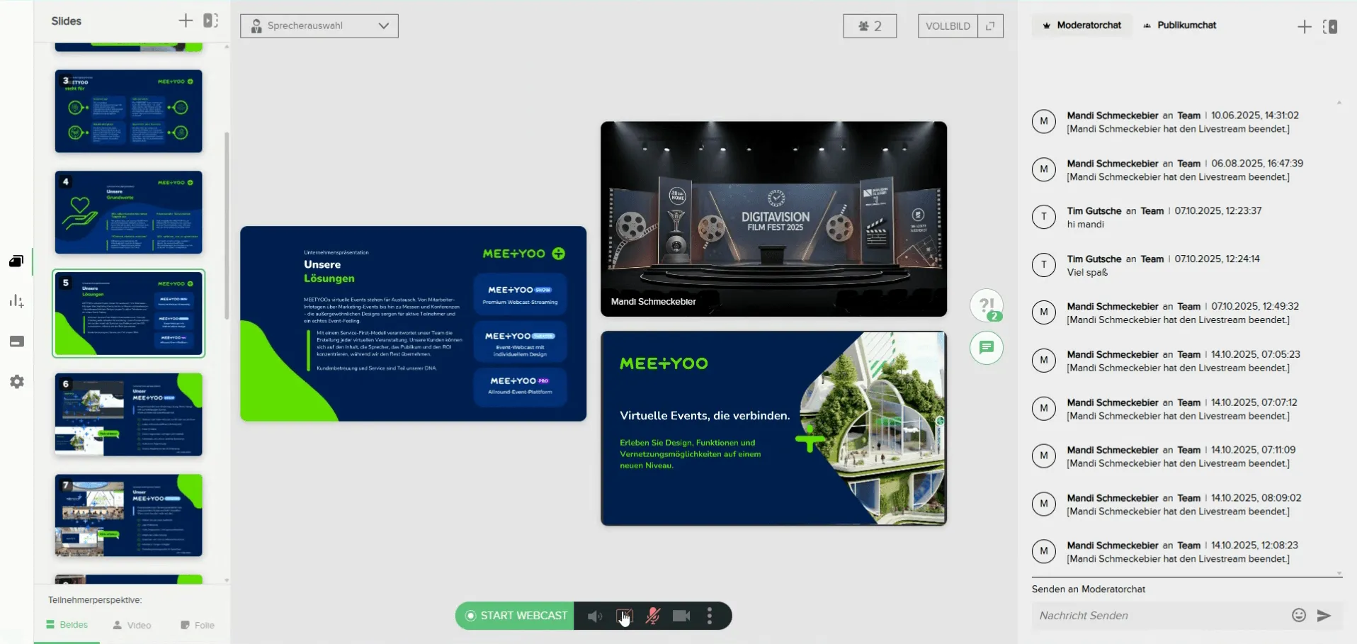 Webcast Presenter View deactive screenshare