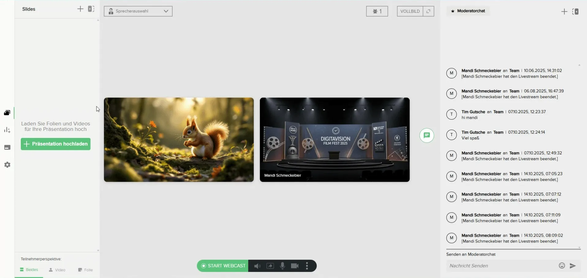 Upload Area for Presentations