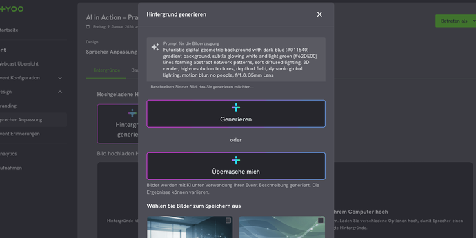 Virtual Speaker Backgrounds with AI